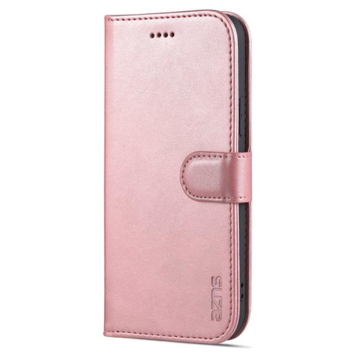 AZNS - AZNS iPhone 15 Plånboksfodral Anti-Scratch Konstläder - Roséguld