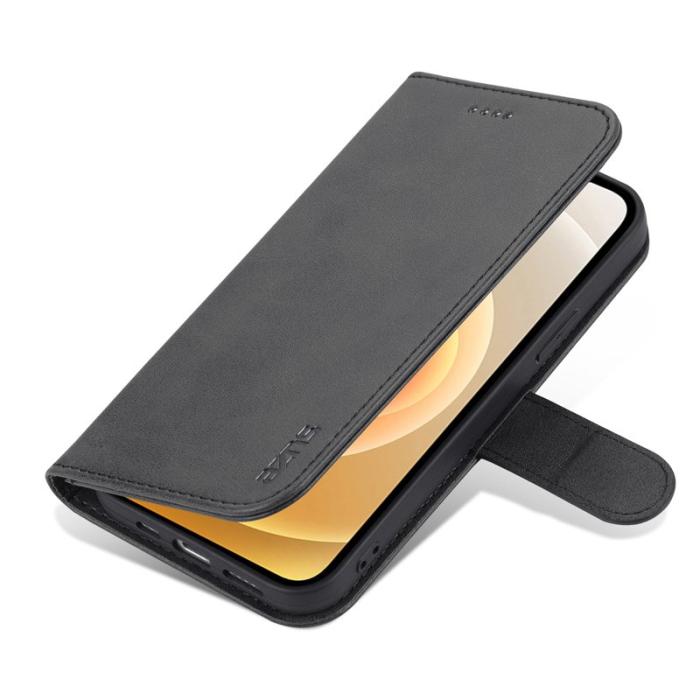 AZNS - AZNS iPhone 15 Plånboksfodral Anti-Scratch Konstläder - Svart
