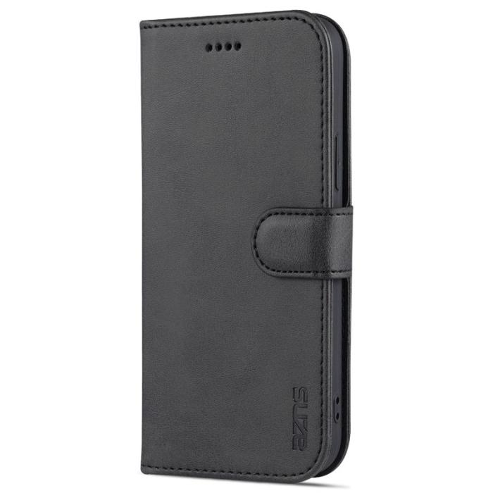 AZNS - AZNS iPhone 15 Plånboksfodral Anti-Scratch Konstläder - Svart