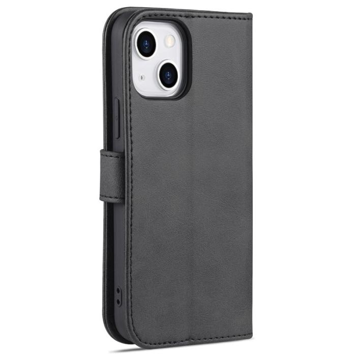 AZNS - AZNS iPhone 15 Plånboksfodral Anti-Scratch Konstläder - Svart