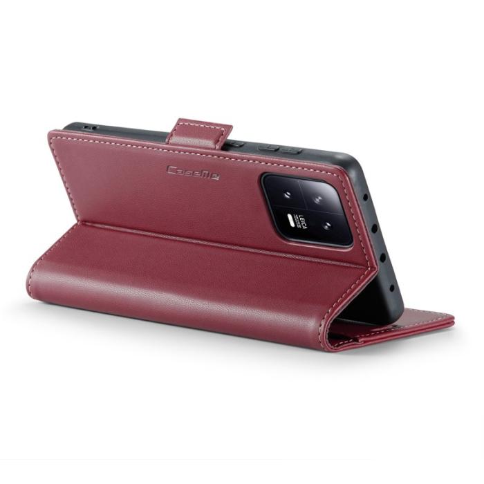 Caseme - CASEME Xiaomi 13 Plånboksfodral Konstläder RFID-Skydd Röd