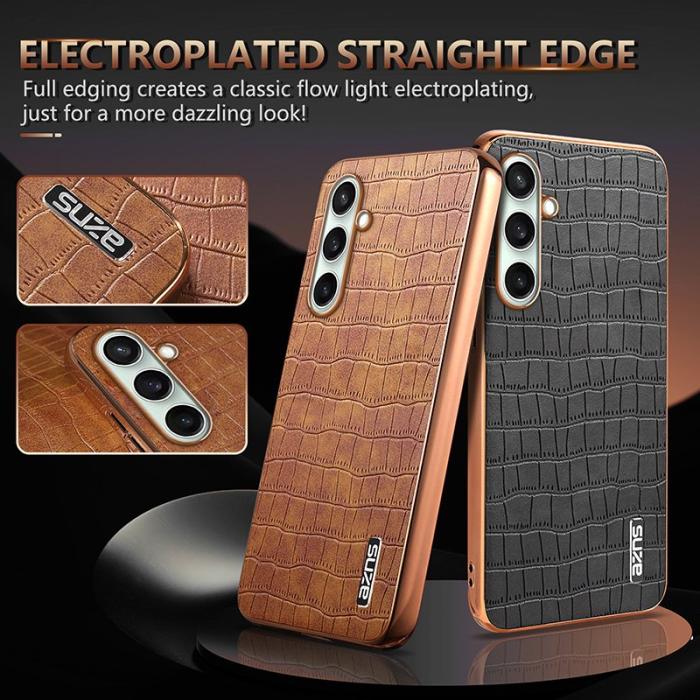 AZNS - AZNS Samsung Galaxy S24 FE Fodral Electroplating PU+TPU - Brun
