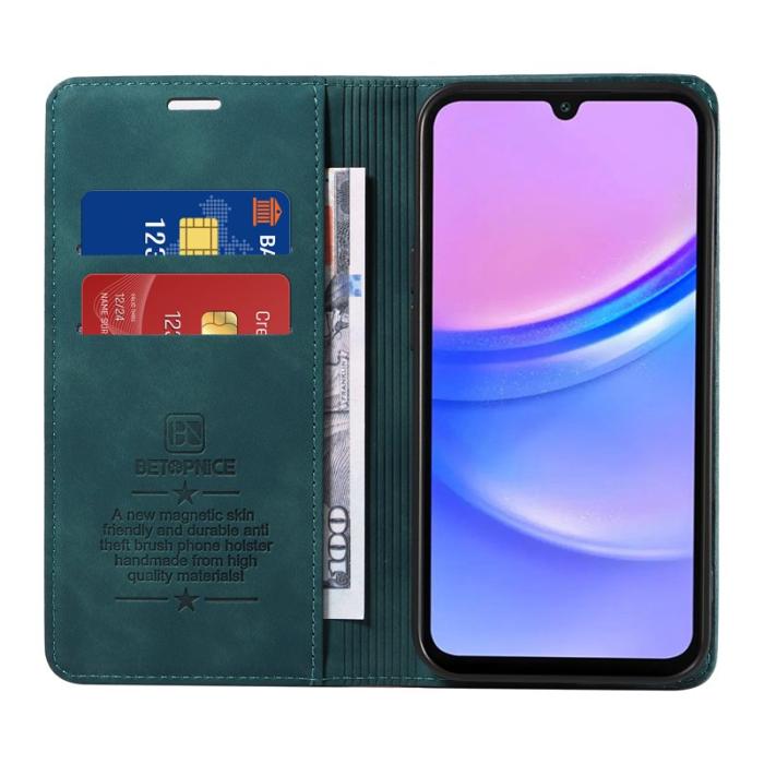 BETOPNICE - BETOPNICE 003 för Samsung Galaxy A17 Plånboksfodral Konstläder - Grön