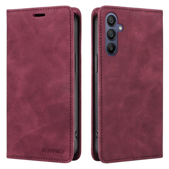 BETOPNICE - BETOPNICE 003 för Samsung Galaxy A17 Plånboksfodral Konstläder - Röd