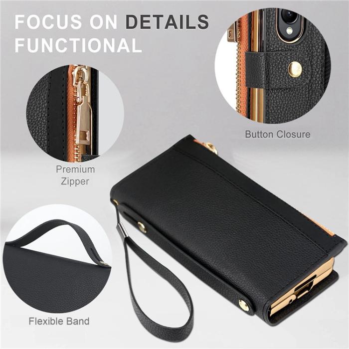 A-One Brand - Galaxy Z Fold 4 Plånboksfodral RFID Zipper - Brun