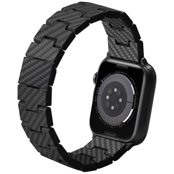 PITAKA - Pitaka Apple Watch (40/44/45/46/49) Armband Carbon Fiber Retro - Svart