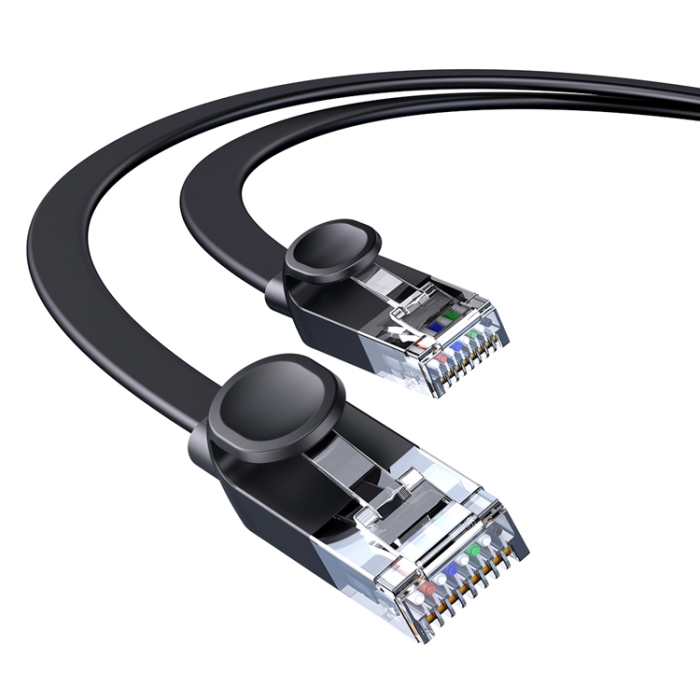 BASEUS - Baseus Nätverk Kabel RJ45 2m 1000Mbps Flat - Svart