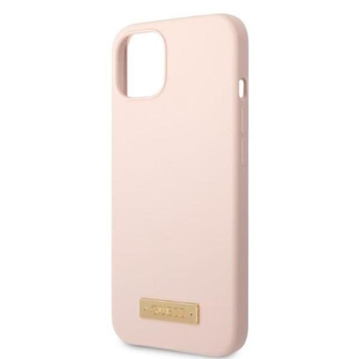 Guess - Guess iPhone 13 Skal MagSafe Silicone Logo Plate - Rosa