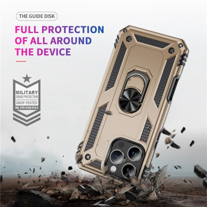 A-One Brand - iPhone 16 Pro Mobilskal med Kickstand - Guld