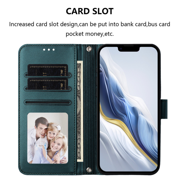 A-One Brand - iPhone 15 Pro Plånboksfodral Läder med Handledsrem - Grön