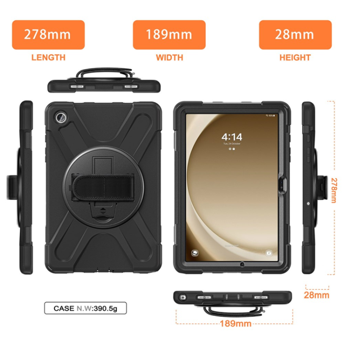 A-One Brand - Galaxy Tab A9 Plus Skal Silikon Rotary Kickstand