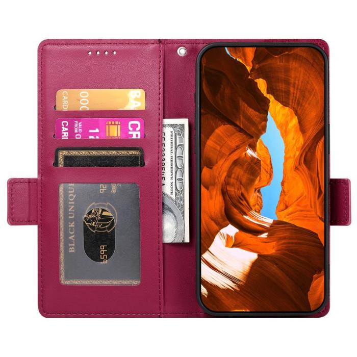 OEM - Samsung Galaxy S26 Fodral PU Läder Plånboksfodral - Vinröd