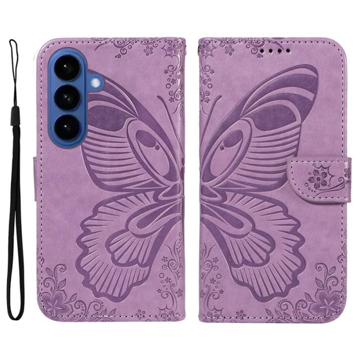 OEM - Samsung Galaxy S26 Plus Skal PU Läder Folio Flip - Ljus Lila