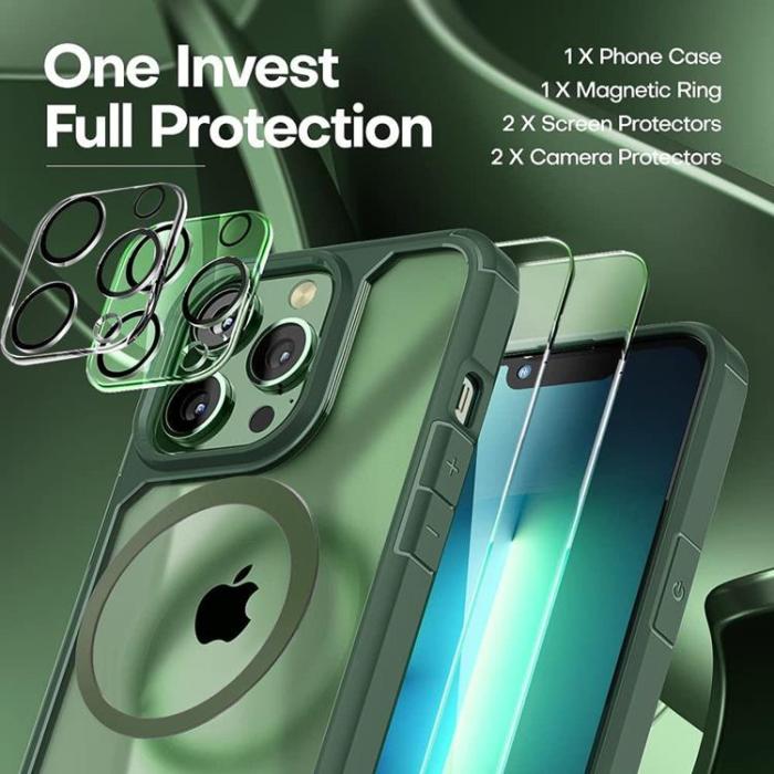 Boom of Sweden - [6in1] Boom iPhone 13 Pro Skal - Kameralinsskydd - Härdat Glas - MagSafe Ring