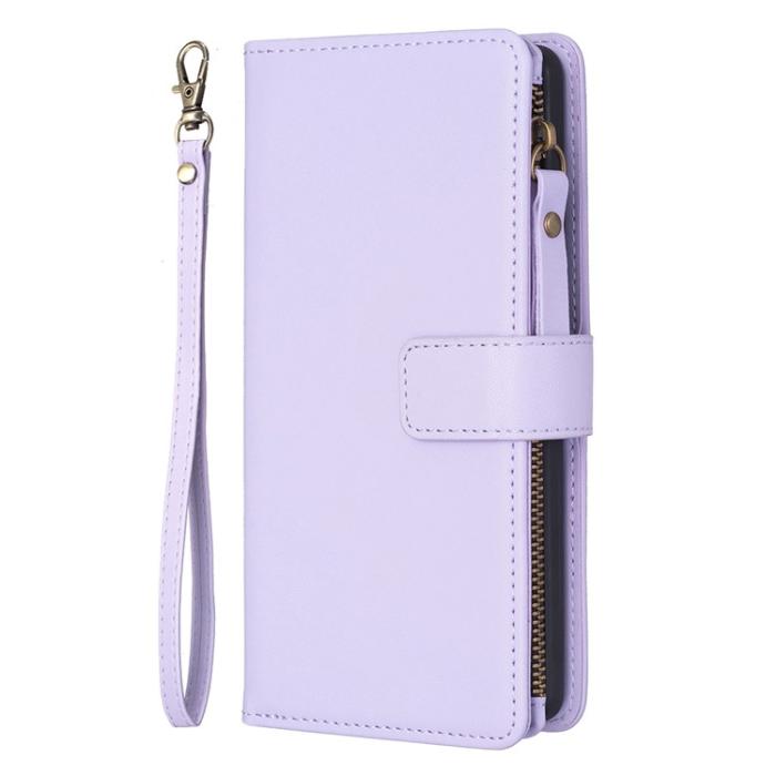 OEM - iPhone 15 Pro Plånboksfodral Zipper Flip - Lila