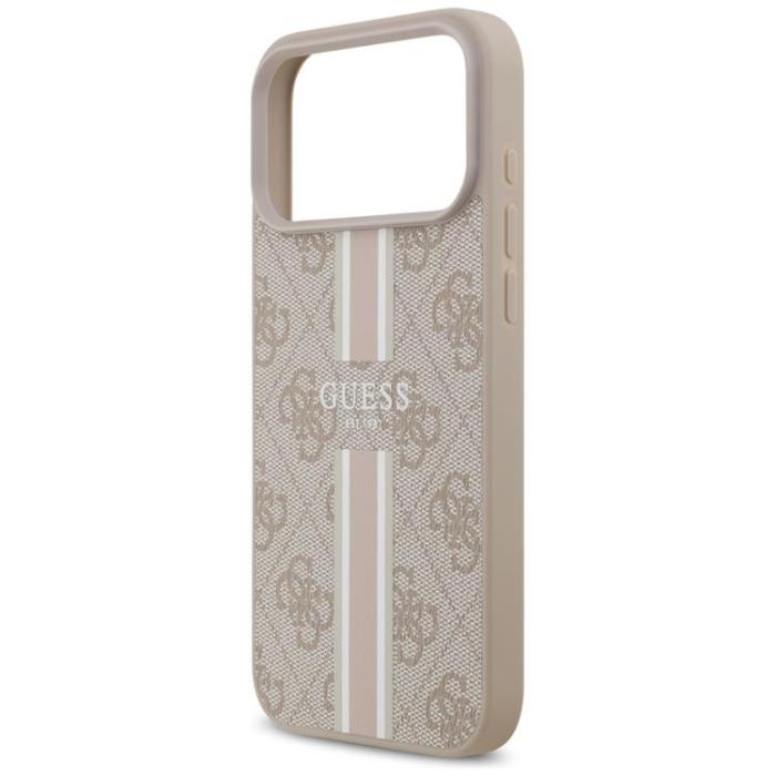 Guess - Guess iPhone 17 Pro Max Mobilskal MagSafe 4G Printed Stripes - Rosa