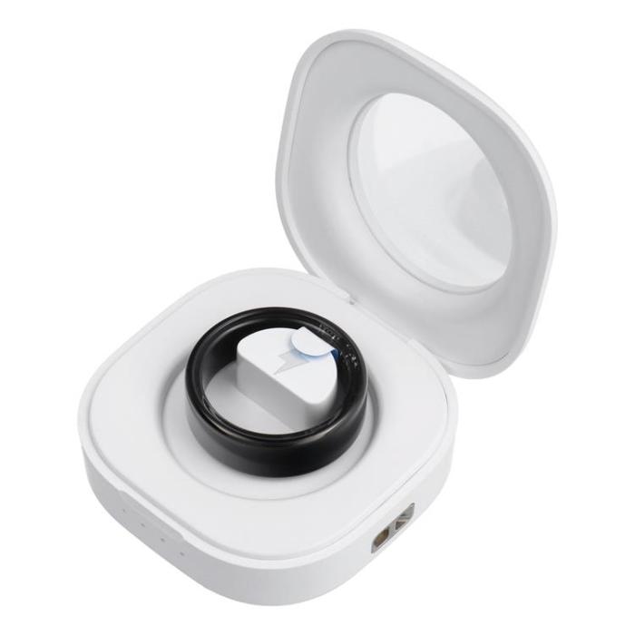 OEM - Smart Ring Med Laddningsbox - Storlek 12 (21.4mm)  - Svart