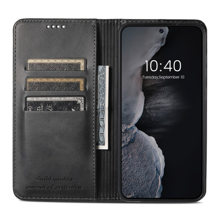SUTENI - SUTENI Galaxy S23 Plus Plånboksfodral Kickstand Flip - Svart