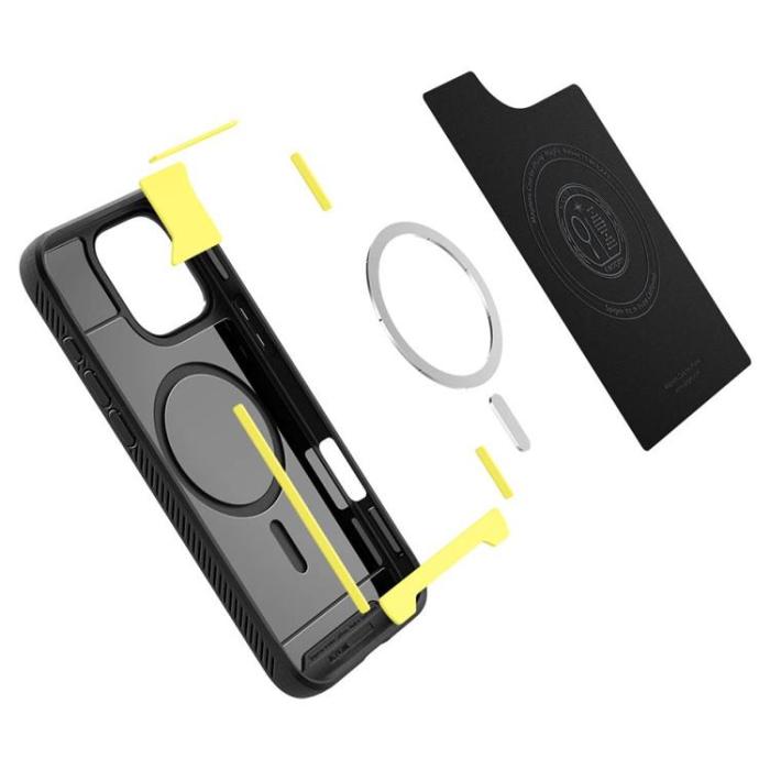 Spigen - Spigen iPhone 16 Pro Mobilskal Magsafe Rugged Armor - Matt Svart