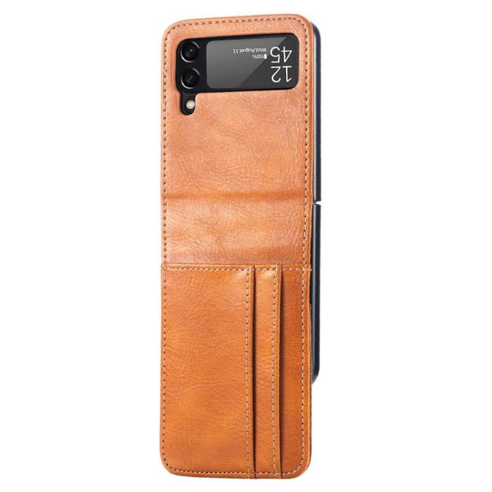 A-One Brand - Plånboksfodral till Samsung Galaxy Z Flip 3 5G - Brun