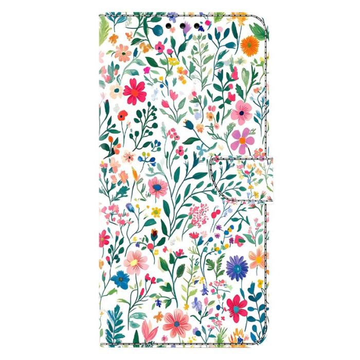 OEM - Samsung Galaxy S26 Fodral Ställning Mönstertryck Konstläder - Liten Blomsteräng