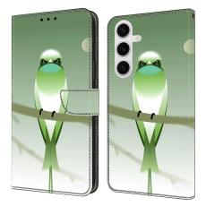 OEM - Samsung Galaxy S26 Pl&aring;nboksfodral Konstl&auml;der - Gr&ouml;n F&aring;gel