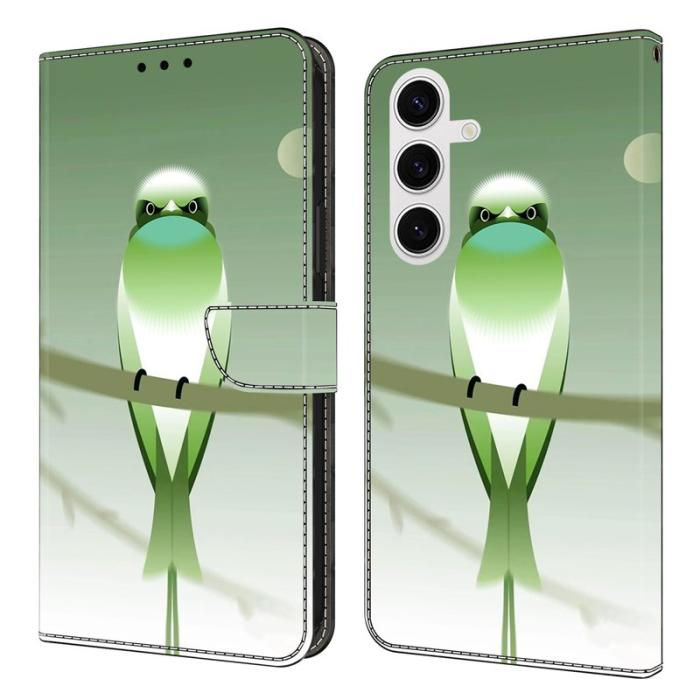 OEM - Samsung Galaxy S26 Plånboksfodral Konstläder - Grön Fågel