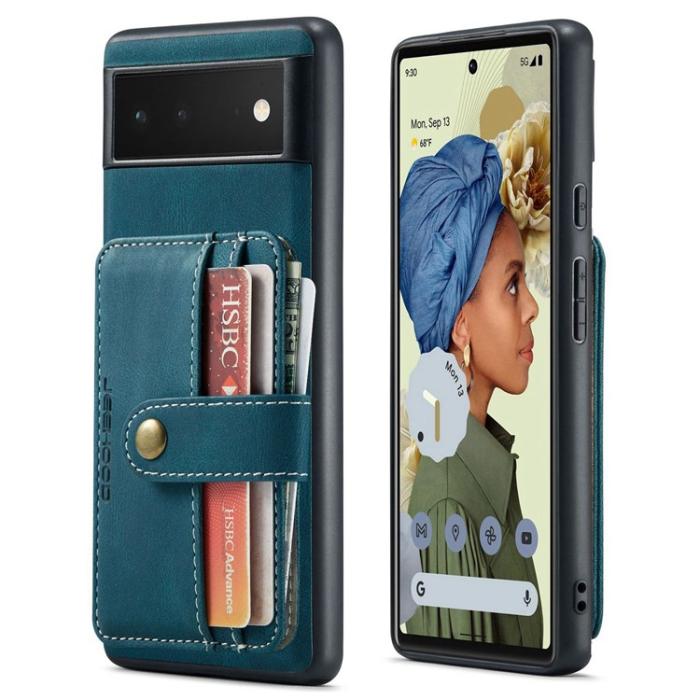 JEEHOOD - JEEHOOD Google Pixel 7 Pro Skal Korthållare RFID - Blå