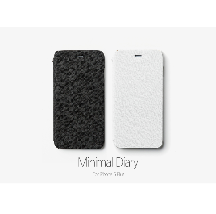 UTGATT1 - Zenus Minimal Äkta Läder Plånboksfodral till Apple iPhone 6(S) Plus (Vit)