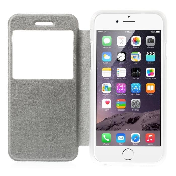 OEM - Glittery Mobilfodral med fönster till Apple iPhone 6 / 6S - Zebra Blå