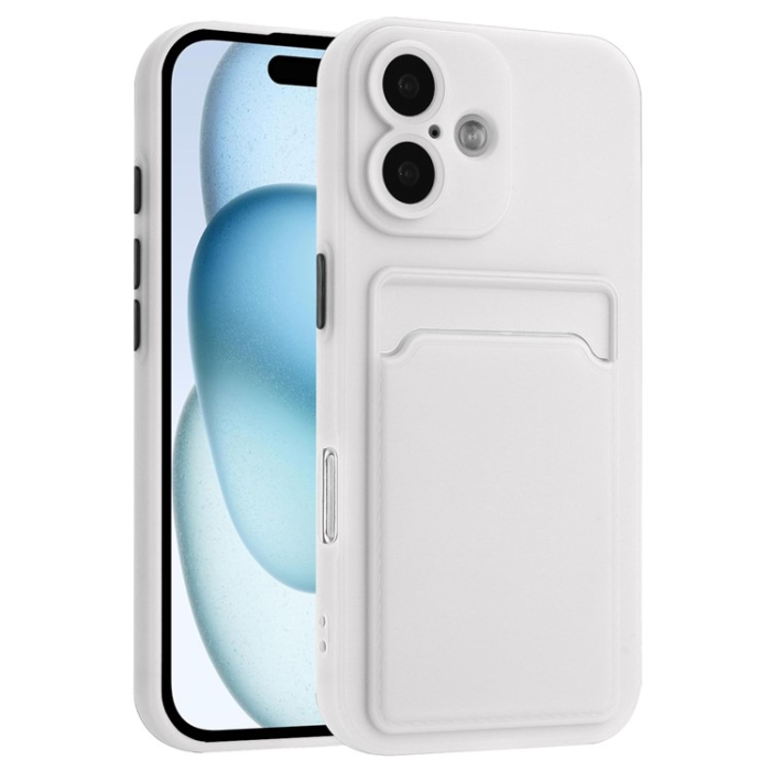 A-One Brand - iPhone 16 Plus Mobilskal Korthållare TPU - Vit