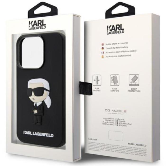 KARL LAGERFELD - Karl Lagerfeld iPhone 14 Pro Max Mobilskal Rubber Ikonik 3D