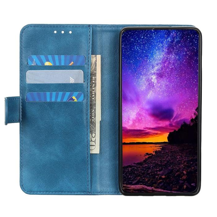 OEM - Litchi Läder Plånboksfodral Sony Xperia 5 II - Blå