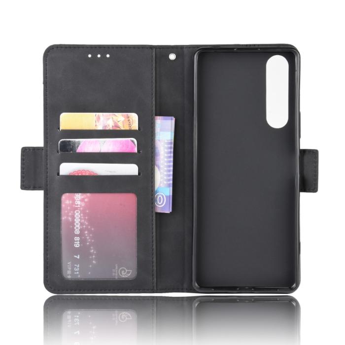 OEM - Multi-Slot Läder Plånboksfodral Sony Xperia 5 II - Svart