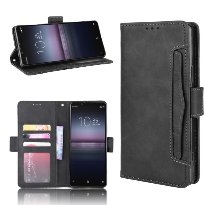 OEM - Multi-Slot Läder Plånboksfodral Sony Xperia 5 II - Svart