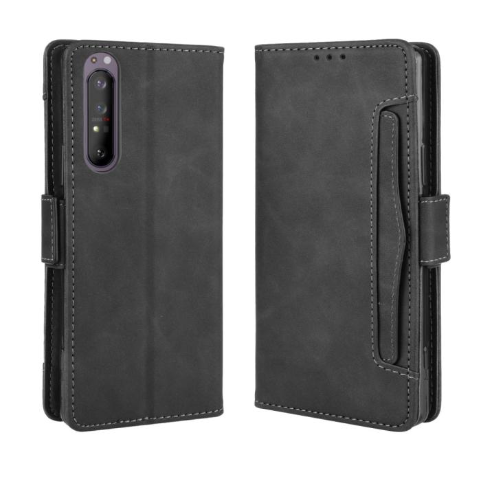 OEM - Multi-Slot Läder Plånboksfodral Sony Xperia 5 II - Svart