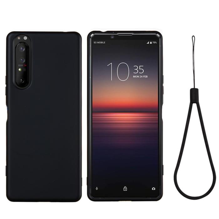 UTGATT5 - Liquid Silicone Mobilskal Sony Xperia 1 II - Svart