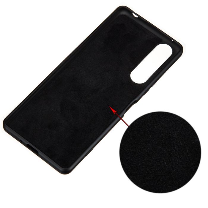 UTGATT5 - Liquid Silicone Mobilskal Sony Xperia 1 II - Svart