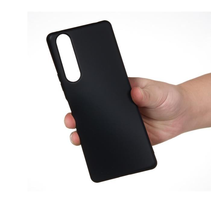 UTGATT5 - Liquid Silicone Mobilskal Sony Xperia 1 II - Svart