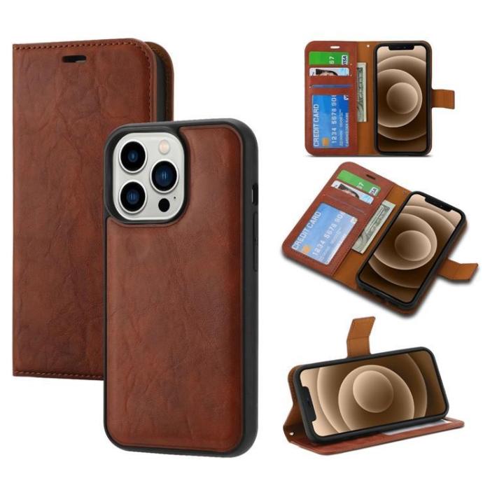 OEM - iPhone 15 Plus Plånboksfodral 2-in-1 Detachable - Brun