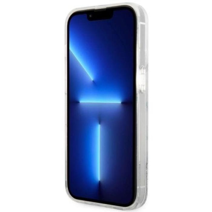 Guess - Guess iPhone 14 Pro Mobilskal Liquid Glitter Marble - Vit