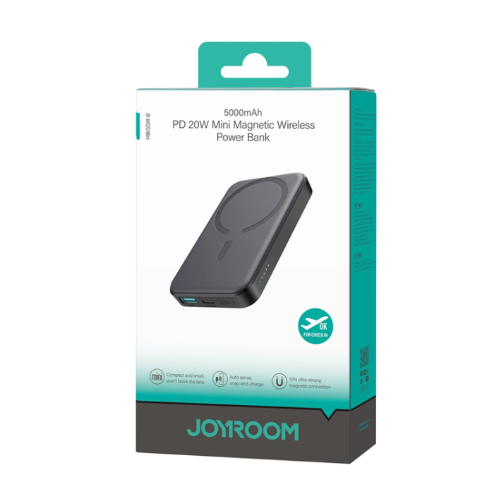 Joyroom - Joyroom Mini Magnetisk Trådlös Powerbank 5000mAh 20W - Svart