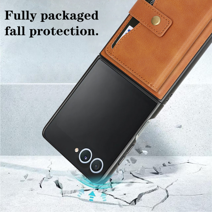 A-One Brand - Galaxy Z Flip 7 Mobilskal MagSafe Detachable Korthållare Kickstand