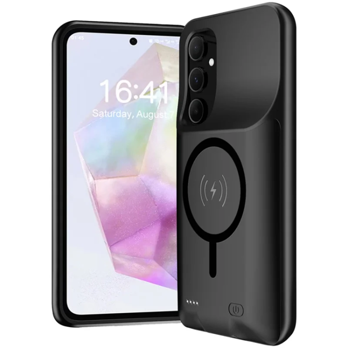 A-One Brand - Galaxy A55 5G Batteriskal Magsafe 10000mAh - Svart