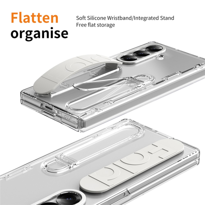 A-One Brand - Galaxy Z Fold 7 Mobilskal Kickstand Armband - Transparent