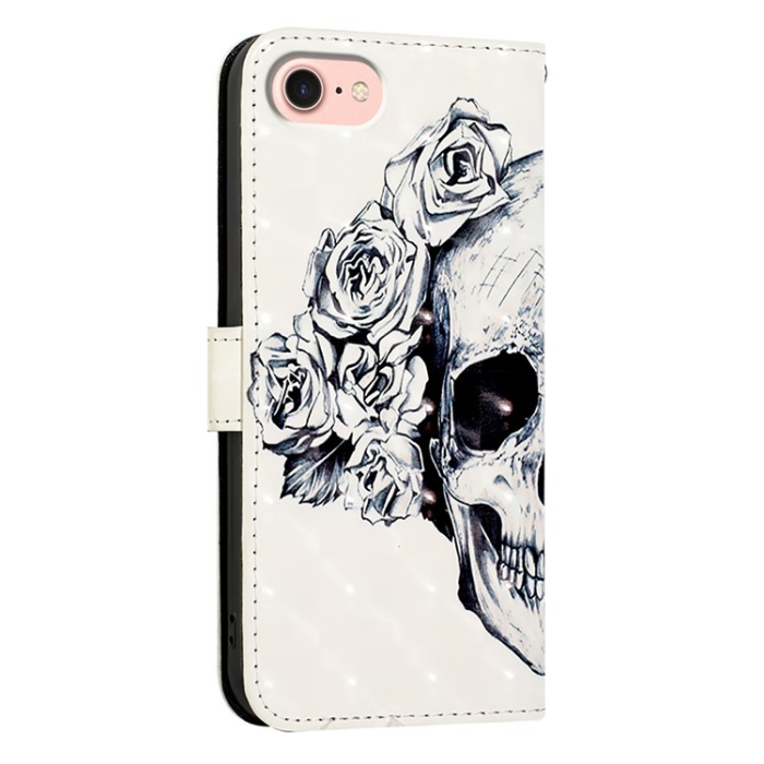 A-One Brand - iPhone 16e Plånboksfodral Printing Pattern Med Rem - Skull