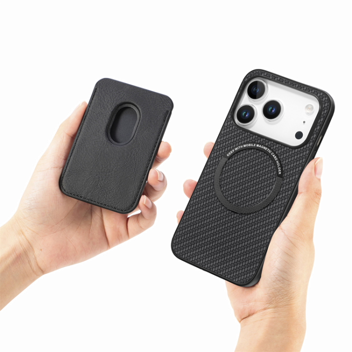 A-One Brand - iPhone 17 Pro Mobilskal Detachable Korthållare - Svart