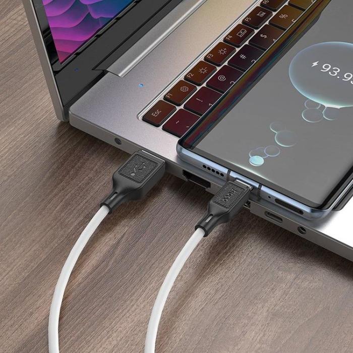 Hoco - HOCO USB Till USB-C 1m Kabel 3A X90 - Vit