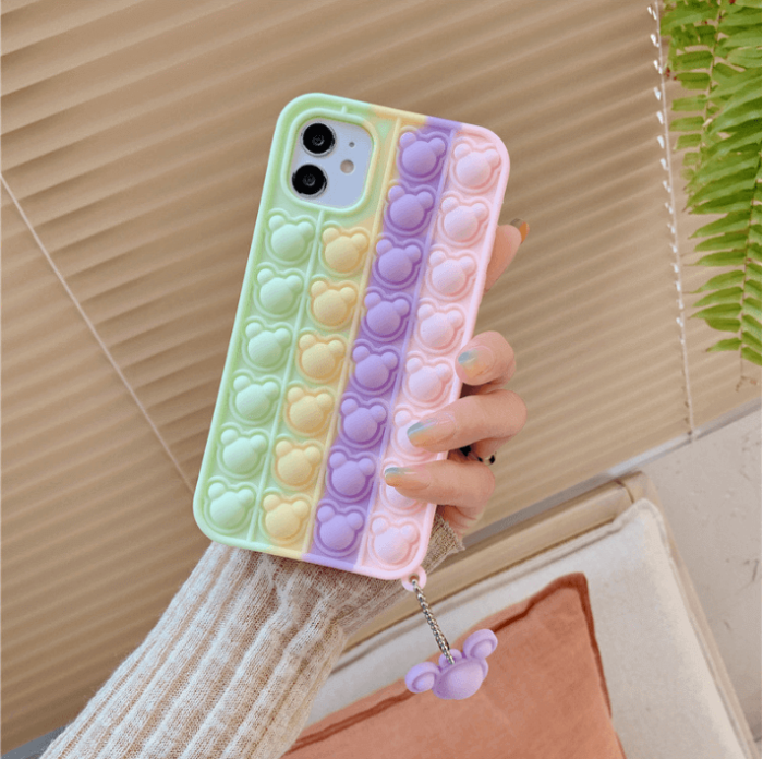 Fidget Toys - Panda Pop it Fidget Multicolor Skal till iPhone 13 - Lila