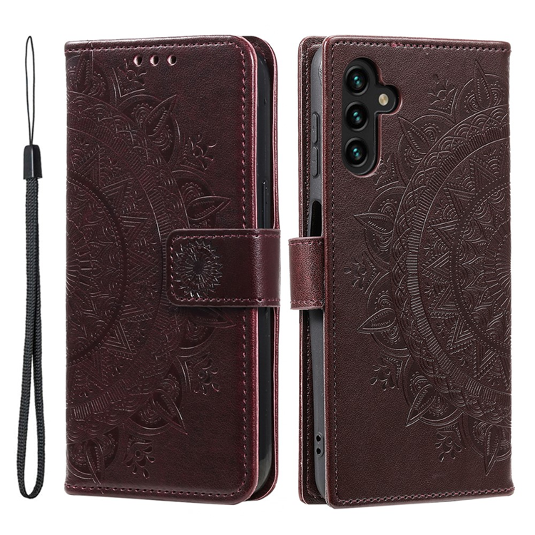 Galaxy S26/S26 Pro Plånboksfodral Imprinted Totem Konstläder - Brun | 2353 | AlltMobil
